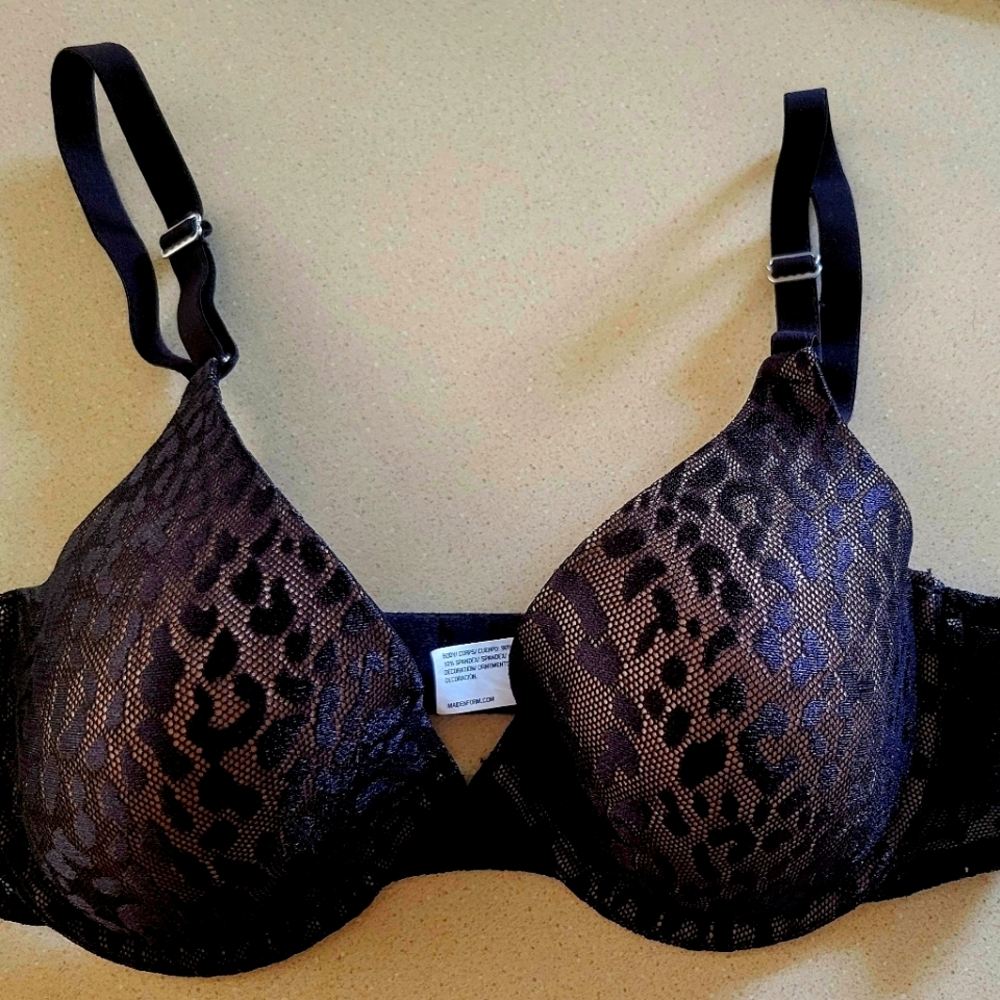 Maidenform Bra, 36C, black and nude